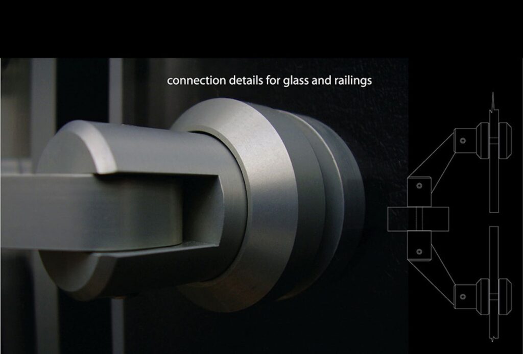 Axis – Side-mounted glazed railing panel fitting
