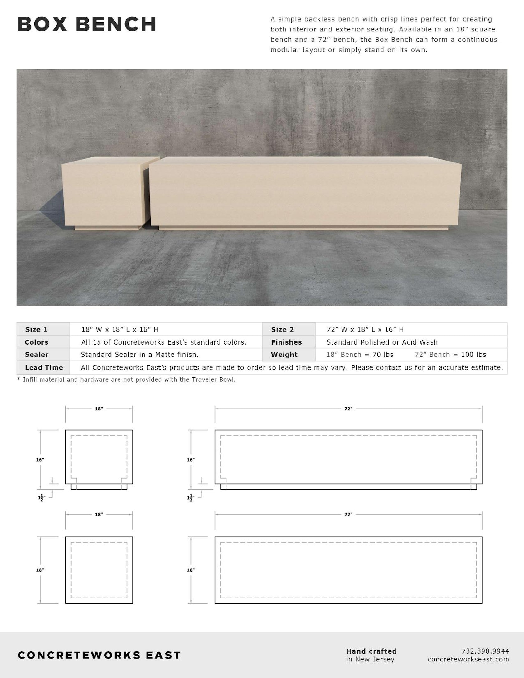 BOX BENCH - Le Corbusier Prize