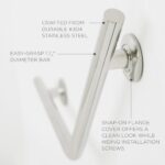 16" x 16" Angled Wedge Wall Mount Grab Bar, 1 ¼" Diameter, Polished Finish